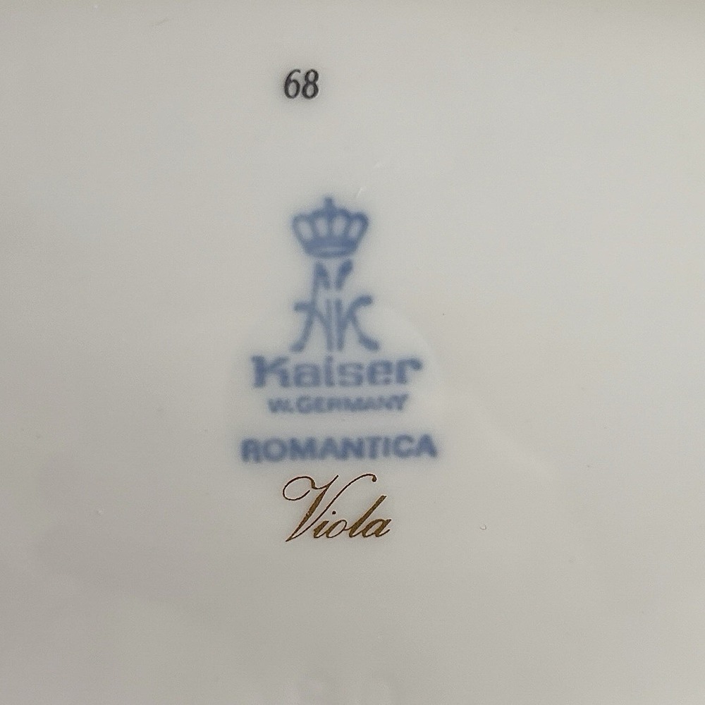 KAISER Romantica Viola Oval Pickle Dish 9 1/4" Purple Floral W Germany Porcelain - Picture 8 of 8